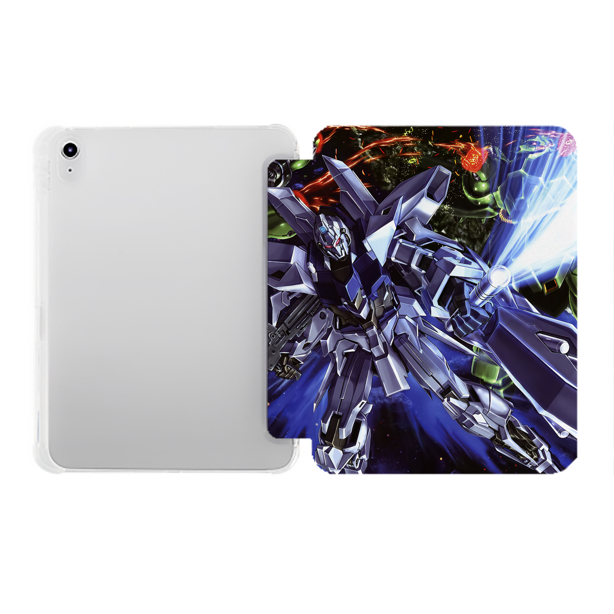 （画像用） 機動戦士ガンダム Mobile Suit Gundam IPad ケース ペン収納付き 三つ折りスタンド PUレザー×シリコン 対応機種9.5/10.5/10.9インチ